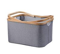 Wzxksoac Cesto de Ropa Sucia con Asa, Cesto de Ropa Sucia Plegable Impermeable con Tapa de Bambú Grande para Ropa Sucia/Juguete/Escombros