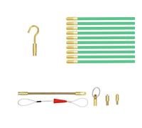 Wzxksoac Cinta Pasacables de Fibra de Vidrio, Kit de Tracción/Empuje para Cables Eléctricos (Incluye Varillas para Cables, Juego de y Orificios, Accesorios para Varillas Luminosas)