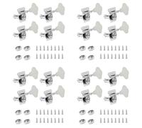 Wzxksoac Clavijas de AfinacióN de Guitarra de 16 Piezas Clavija de EléCtrica Clavija de AfinacióN Abierta Clavijas para Guitar Plata