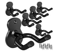 Wzxksoac Colgador de Pared para Guitarra, Paquete de 6 Colgadores de Guitarra para Pared, Soporte de Metal para Guitarra, Soporte para Bajos, Guitarra Eléctrica