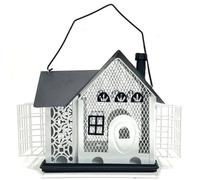 Wzxksoac Comedero para Colibríes, Casa para Pájaros Automática, Doble Casa para Pájaros, Decoración para Exteriores de Metal, Color