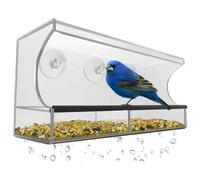 Wzxksoac Comedero para Pájaros con Ventana, Comedero para Pájaros Salvajes, Comedero para Pájaros con Ventana Transparente, Observación de