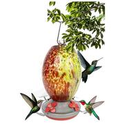 Wzxksoac Comederos para Pájaros de Jardín para Colgar Al Aire Libre, Regalos de Pájaros para Mujeres, Comedero para Pájaros de Vidrio Soplado B