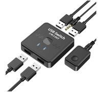 Wzxksoac Compartidor de Impresora USB, Dispositivo para Compartir Impresoras de 2 Entradas y 2 Salidas, Concentrador Divisor USB, Convertidor para Teclado, Ratón, Unidad USB, Conmutador