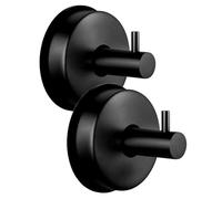 Wzxksoac con Ventosa para Puertas, Coronas de Cristal, con Ventosa para Ducha, Sin Taladro, para Colgar Toallas, Color Negro.