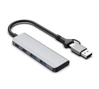 Wzxksoac Concentrador de Expansión USB 3.0 de Dos Puertos, Tipo C A Concentrador de 4 Puertos para Expansión de Portátiles.