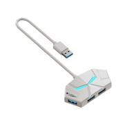 Wzxksoac Concentrador USB 3.0 de 4 Puertos, Estación de Acoplamiento USB, Adaptador Divisor USB, Transmisión de Alta Velocidad de 5 Gbps, Fuente de Alimentación PD, Color
