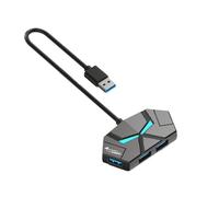 Wzxksoac Concentrador USB 3.0 de 4 Puertos, Estación de Acoplamiento USB, Adaptador Divisor USB, Transmisión de Alta Velocidad de 5 Gbps, Fuente de Alimentación PD, Color Negro.