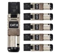Wzxksoac Conectores RJ45 Cat8 Sin Herramientas, Conector de Terminación de Campo Cat8, Conectores Modulares Blindados para 2000 MHz, 2 GHz, 40 G, 22 AWG-24 AWG.