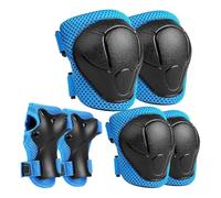 Wzxksoac Conjunto de Protección Infantil: Rodilleras, Coderas y Muñequeras para Patinaje, Ciclismo, Bicicleta, Patinete, Color Azul.
