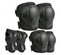 Wzxksoac Conjunto de Protección para Niños: Rodilleras, Coderas y Muñequeras para Patinaje, Ciclismo, Bicicleta, Patinete, Color Negro.
