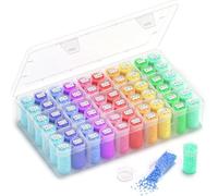 Wzxksoac Contenedores para 60 de Pintura con Diamantes, Contenedor Ajustable para Manualidades con 15 Rejillas, Organizador de Cuentas una Prueba de Fugas.