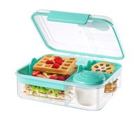 Wzxksoac Contenedores Reutilizables para Preparar Comidas, Caja para Refrigerios, Caja Bento para Adultos, Lonchera Bento con 2 Bandejas ExtraíBles B