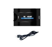 Wzxksoac Convertidor de Audio y Video Compatible con una SCART con Adaptador de Corriente para HDTV, DVD y SeñAl de TelevisióN 1080P.
