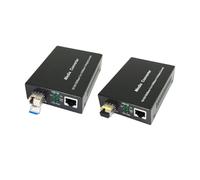 Wzxksoac Convertidor de Medios de Fibra Gigabit SFP A RJ45, Transceptor de Fibra Monomodo LC, 10/100/1000 M