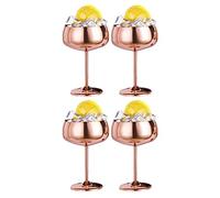 Wzxksoac Copas de ChampáN Coupe de Cobre Juego de 4 Copas de Vino de Acero Inoxidable para CóCtel Vintage