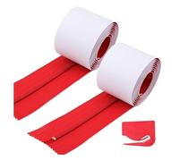 Wzxksoac Cremallera de Barrera el Polvo de 2 Piezas, Protección Instantánea el Polvo de la Puerta, Lona Autoadhesiva, Construcción de Doble Hoja de Cremallera Roja