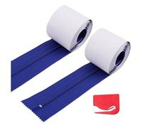 Wzxksoac Cremallera de Barrera el Polvo de 2 Piezas, Protección Instantánea el Polvo de la Puerta, Lona Autoadhesiva, Construcción de Doble Hoja de Cremallera Azul