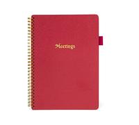 Wzxksoac Cuadernos Agendas Planner Registro de Reuniones Cuaderno de Negocios ReunióN de Negocios Cuaderno de Oficina Cuaderno de Reuniones de Estudiantes Rojo