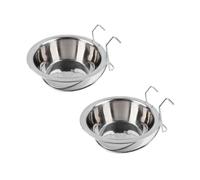 Wzxksoac Cuenco de Agua Colgante para Perrera, para Cachorros de Acero Inoxidable, Cuenco de Agua para Jaula para Perros, Alimentador de Platos para Perros, Soporte para Alimentos