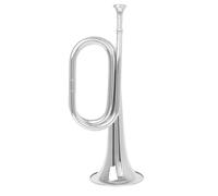 Wzxksoac Cuerno de Caballería de Latón, Instrumento Musical, Trompeta de Paso de Cobre Puro, Instrumento Musical de Latón Plateado