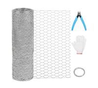 Wzxksoac de Alambre para Pollo 13,7 X 157 Pulgadas, de Alambre Floral Plateada para de Corral, de Alambre Galvanizada Hexagonal Recubierta de PVC