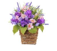Wzxksoac de Cesta para Colgar en la Puerta de Hortensias, de Cesta para Colgar en la Puerta de Flores Silvestres, Puerta de Entrada Artificial