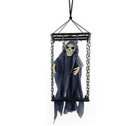 Wzxksoac DecoracióN Al Aire Libre de Halloween Fantasmas Esqueleto Adorno Animado con Ojos Iluminados Risa Espeluznante Colgante de Halloween A
