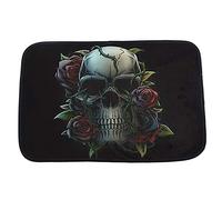 Wzxksoac Decoracion de casa Tapete craneo Alfombra para Cuarto/Bano 40 * 60cm Negro + Rojo