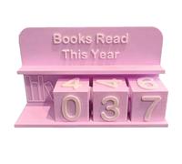 Wzxksoac Decoración de Estantería: Contador de del Año, Rastreador de Lectura 3D, Regalo de Desafío de Lectura, Letrero de Bloques Numéricos C
