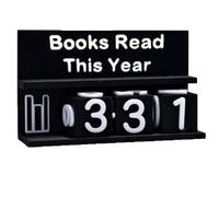 Wzxksoac Decoración de Estantería: Contador de del Año, Rastreador de Lectura 3D, Regalo de Desafío de Lectura, Señal de Bloques Numéricos A