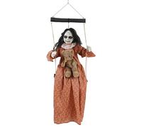 Wzxksoac Decoraciones Aterradoras de Halloween para Exteriores, MuñEca Colgante de Halloween con Sonido, Ojos Iluminados y ExpresióN de Sonido Espeluznante.