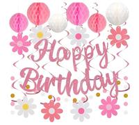 Wzxksoac Decoraciones de Cumpleaños con Remolinos Colgantes Decoraciones para Fiestas de Feliz Cumpleaños