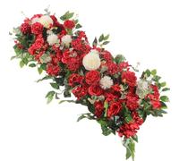 Wzxksoac Decoraciones Florales de Pared para Bodas de 100 cm, Fondo de para Bodas, Arreglo Floral Simulado Rojo