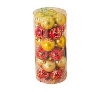 Wzxksoac Decoraciones para áRboles de Navidad 6Cm 24 Cubos de Bolas Pintadas Bolas NavideñAs de Alta Gama Doradas