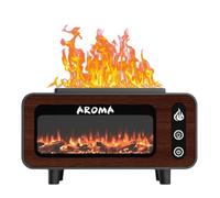 Wzxksoac Difusor de Aceites Esenciales Flame, 7 Colores de Llama, Humidificador con Apagado Automático Sin Agua para Dormitorio, Yoga y Gimnasio A
