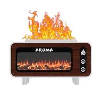 Wzxksoac Difusor de Aceites Esenciales Flame, 7 Colores de Llama, Humidificador con Apagado Automático Sin Agua para Dormitorio, Yoga y Gimnasio B