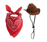 Wzxksoac Disfraz de Ganso de Vaquero Occidental para Porche, con Sombrero y Pañuelo, Ideal como Decoración de Jardín para Estatuas de Césped de 58 y 43 Cm.