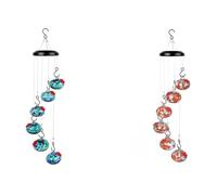 Wzxksoac Encantadoras Campanillas de Viento, Comederos para Pájaros para Exteriores, Bola de Comedero para Pájaros para Decoración Exterior de Jardín, Naranja + Azul