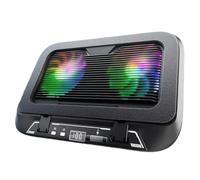 Wzxksoac Enfriador para Portátil V21 de 14 cm con Dos Ventiladores, de 14 A 17,3 Pulgadas, con Iluminación Ajustable y Plegable, con Ventilador y Luz LED.