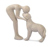 Wzxksoac Escultura de Perro para Decoración del Hogar. Estatua de Hombre y Perro Adorable para Oficina, Hogar y Regalos de Recuerdo para Amantes de Las Mascotas.