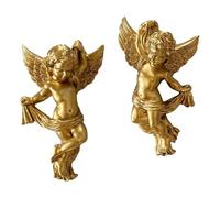 Wzxksoac Esculturas de de Resina para Pared, Adorno de Pared, Adorable Figura Angelical para Decoración de Bodas, Color Dorado, Versátil.