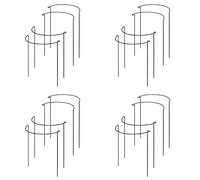 Wzxksoac Estaca de Apoyo una la Planta, Paquete de 16 Soportes de Planta de JardíN de Metal Semicirculares, Anillo de Soporte de Planta de JardíN Verde, Soportes de Borde de JardíN