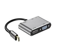 Wzxksoac Estación de Acoplamiento 5 en 1 con Puertos, VGA, USB, PD y Auriculares para Teléfonos Móviles, Tabletas y Computadoras.