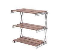 Wzxksoac Estante para Acampar Al Aire Libre, Estante PortáTil de 3 Niveles, FáCil de Transportar, Mesa Plegable para Barbacoa y Picnic Plegable