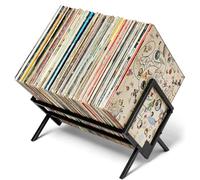 Wzxksoac Estante para - Fácil Montaje - Soporte para de 100 LP - Elegante Soporte Negro Mate