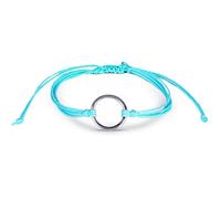Wzxksoac Estilo Hippie Línea Trenzada Pulsera De La Amistad Línea De De Tobillo Muñeca Anillo De Metal Pulsera Estilo Minimalista Azul Lago