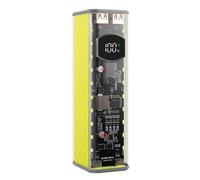 Wzxksoac Estuche para Batería Externa 18650 de 8 Ranuras, PD, 45 W, Carga Rápida, Soporte para Celdas, Sin Soldadura, para Portátil, Color Amarillo