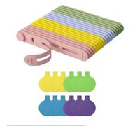 Wzxksoac Etiquetas para Cables y Cables de Silicona, 20 Bridas + 12 Etiquetas para Cables Electrónicos, Organizador de Cables para Escritorios de Oficina y Viajes.