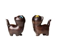 Wzxksoac Figura de Gatito de Madera, Encantadora y Encantadora, Hecha una Mano, Hogar. Figura de, Accesorio para Gatos, Color Negro.